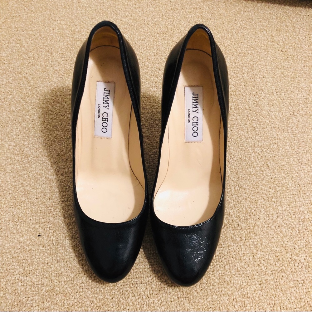 💯authentic Jimmy Choo Black Patent Leather Heels